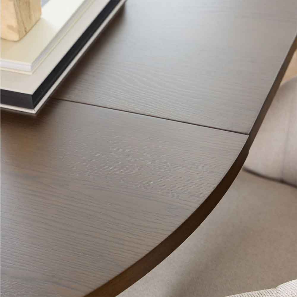LafayetteWooden Round Extending Dining Table - Smoked Oak