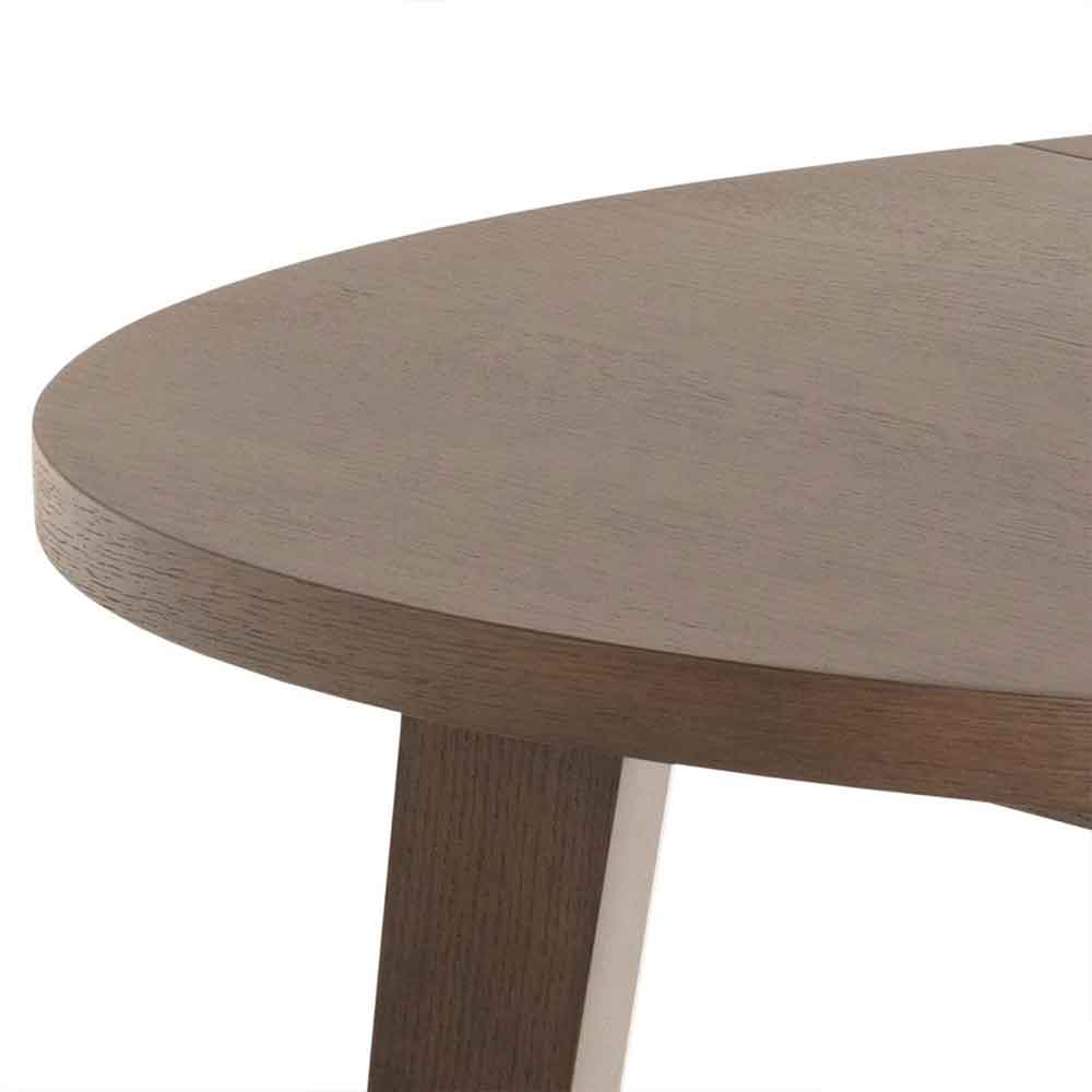 LafayetteWooden Round Extending Dining Table - Smoked Oak