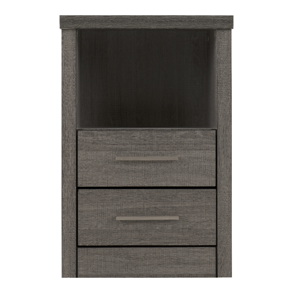Laggan Wooden Bedside Cabinet With 2 Drawers In Black