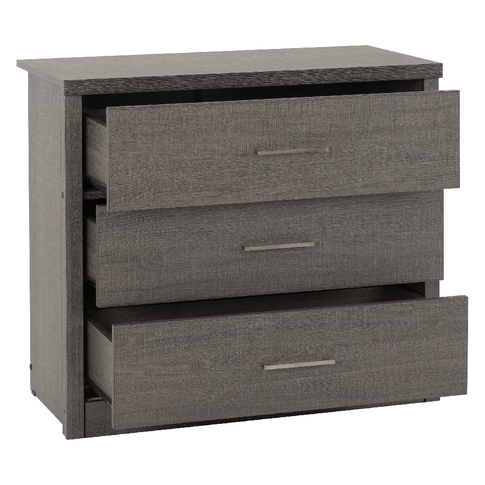 Laggan Wooden Chest Of 3 Drawers In Black