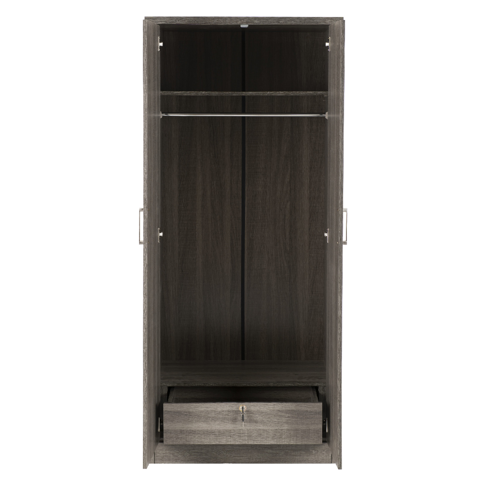 Laggan Wooden Wardrobe With 2 Doors In Black
