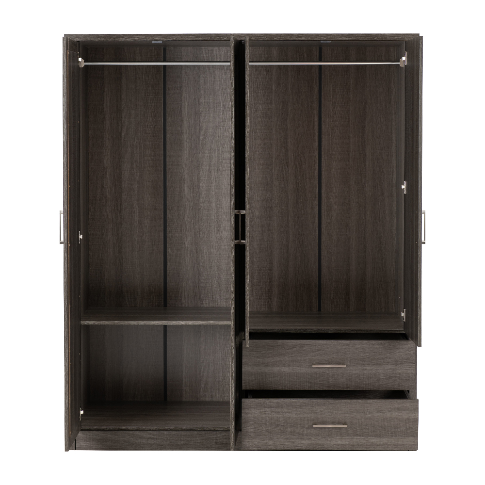 Laggan Wooden Wardrobe With 4 Doors In Black