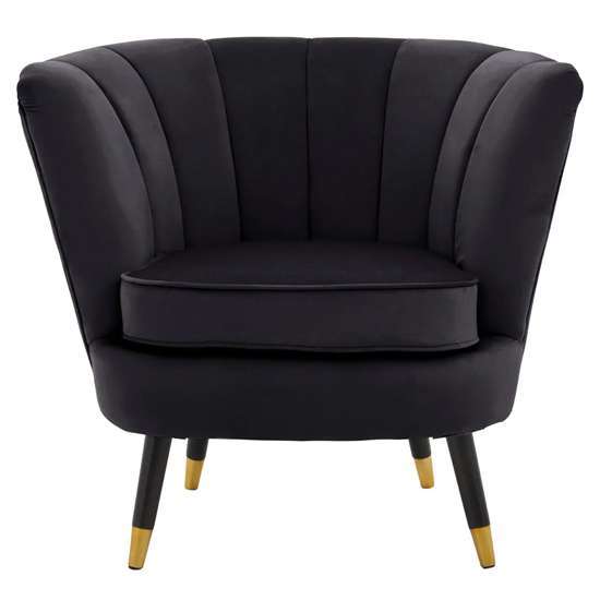 Lagos Velvet Accent Chair In Black