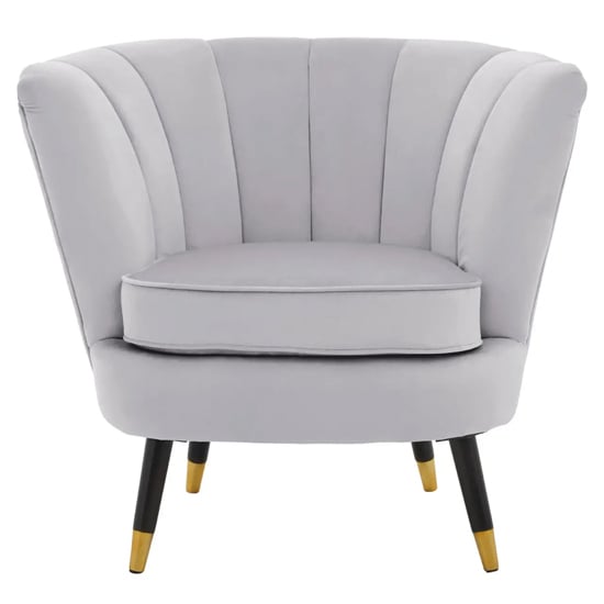 Lagos Velvet Accent Chair In Grey