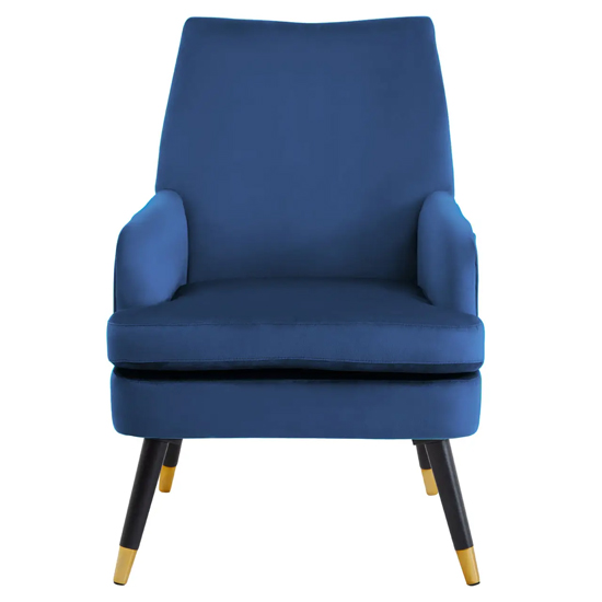 Product photograph of Lagos Velvet Armchair In Midnight Blue from Furniture in Fashion