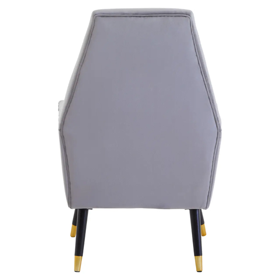 Lagos Velvet Button Detail Armchair In Grey
