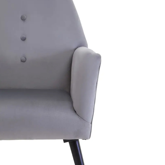 Lagos Velvet Button Detail Armchair In Grey
