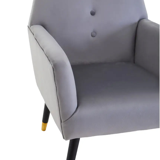 Lagos Velvet Button Detail Armchair In Grey