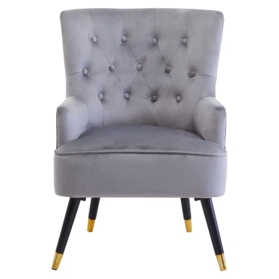 Read more about Lagos velvet button tufted armchair in grey