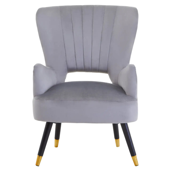 Read more about Lagos velvet cut out back armchair in grey