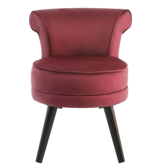 Lagos Velvet Kids Seating Chair In Wine