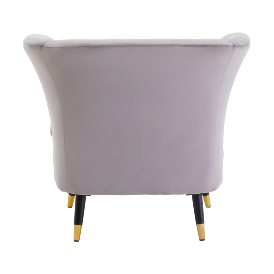 Lagos Velvet Scalloped Armchair In Mink