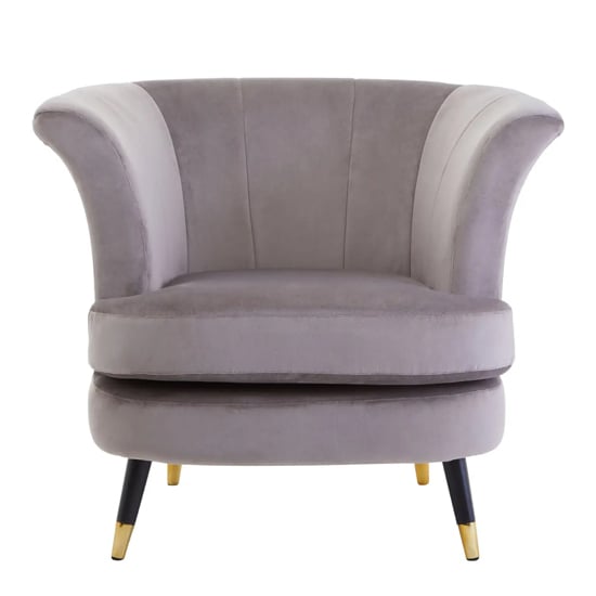 Read more about Lagos velvet scalloped armchair in mink