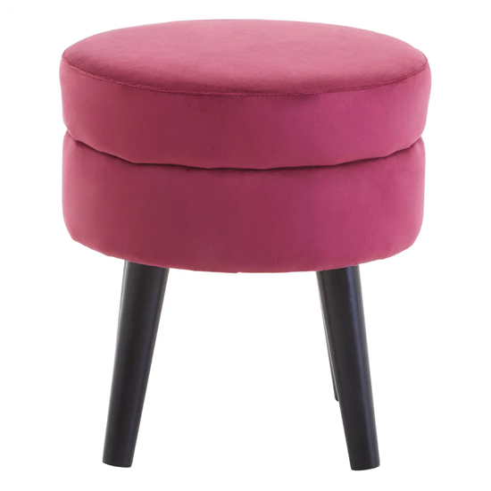 Lagos Velvet Seating Stool In Wine