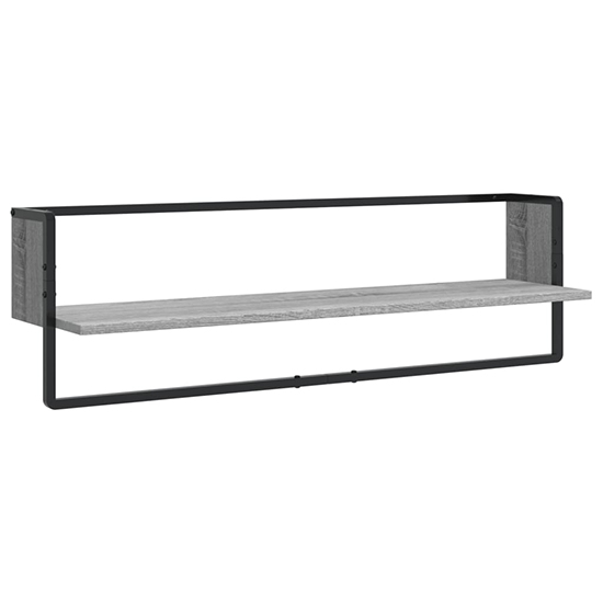 Lagos Wooden Wall Shelf With 6 Compartments In Grey Sonoma Oak