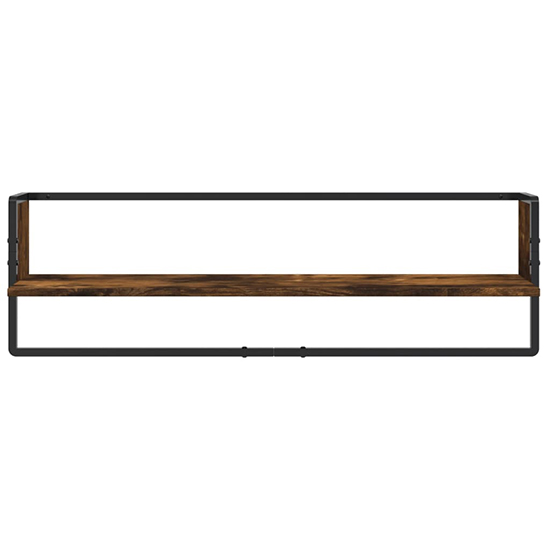 Lagos Wooden Wall Shelf With 6 Compartments In Smoked Oak