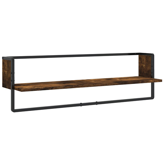 Lagos Wooden Wall Shelf With 6 Compartments In Smoked Oak