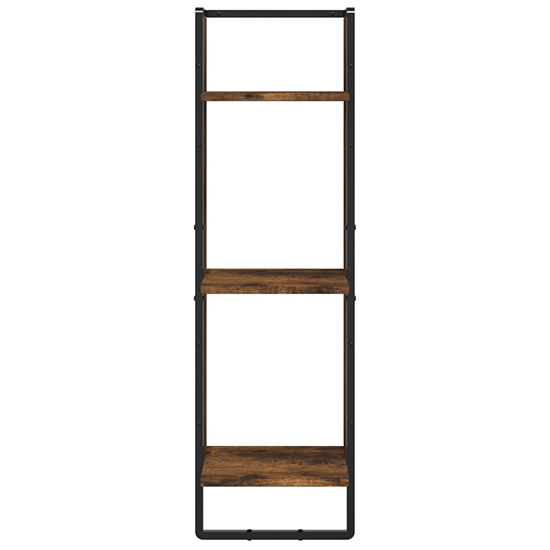 Lagos Wooden Wall Shelf With 6 Compartments In Smoked Oak