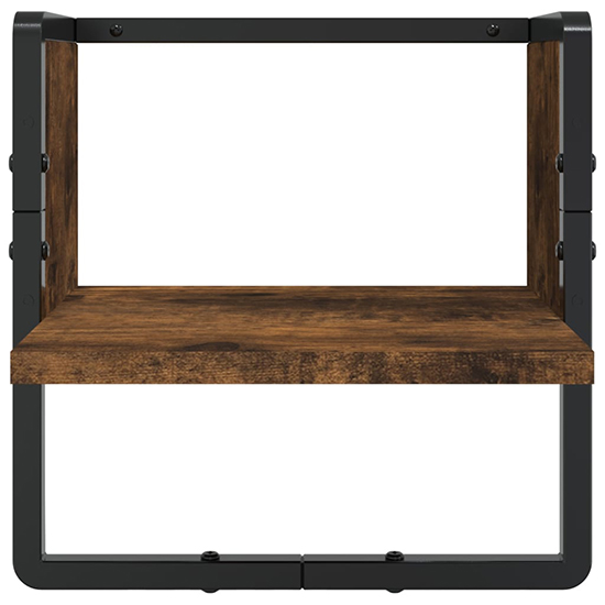 Lagos Wooden Wall Shelf With 6 Compartments In Smoked Oak