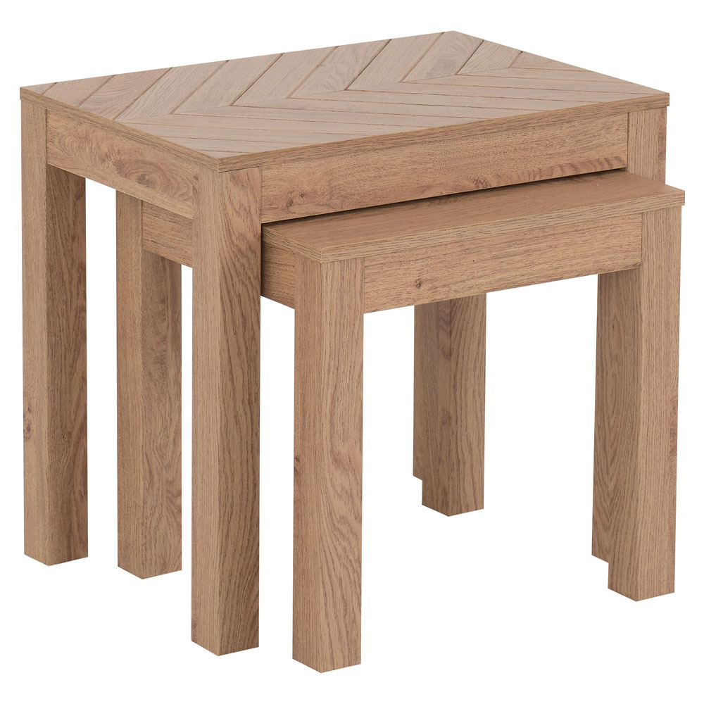 Lagos Wooden Nest Of 2 Tables in Medium Oak Effect