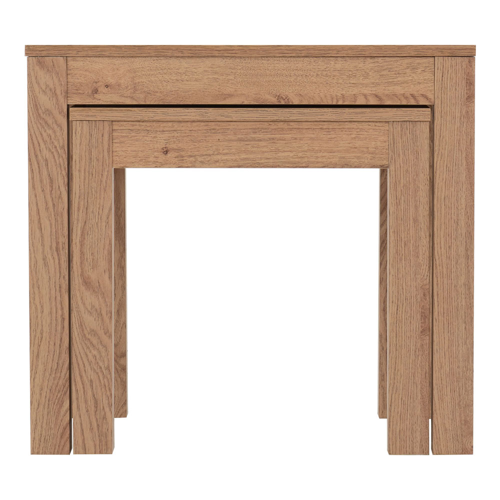 Lagos Wooden Nest Of 2 Tables in Medium Oak Effect