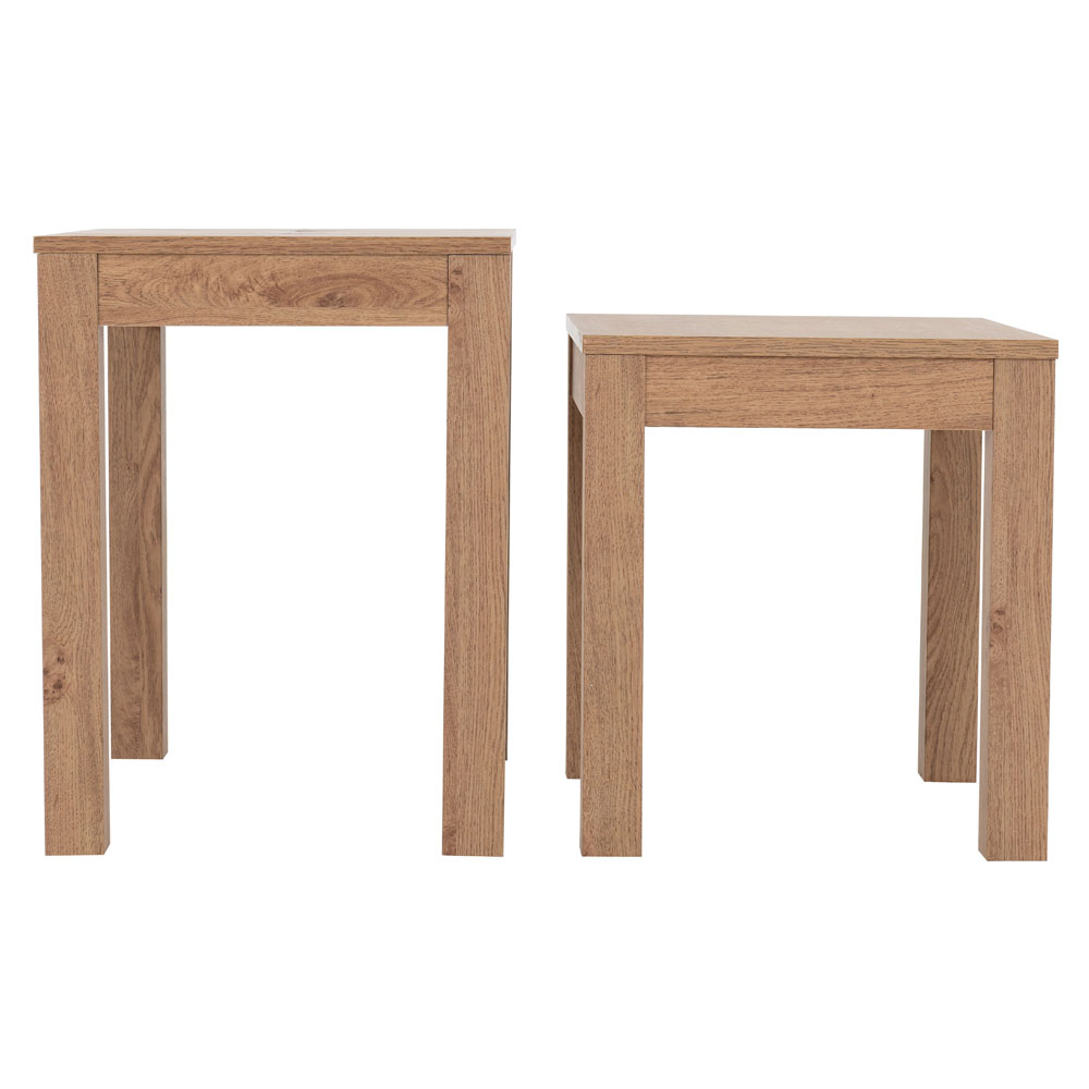 Lagos Wooden Nest Of 2 Tables in Medium Oak Effect