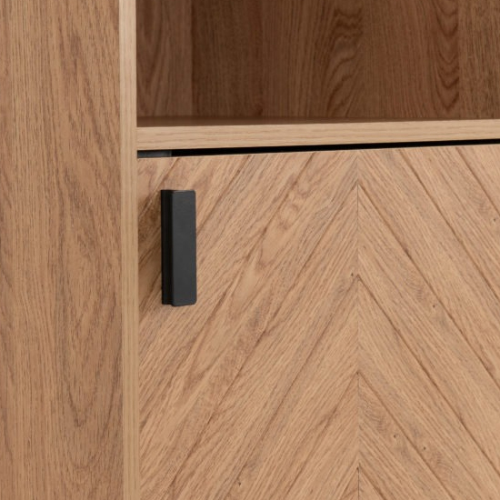 Lagos Wooden Storage Cabinet 1 Door 2 Shelves In Medium Oak