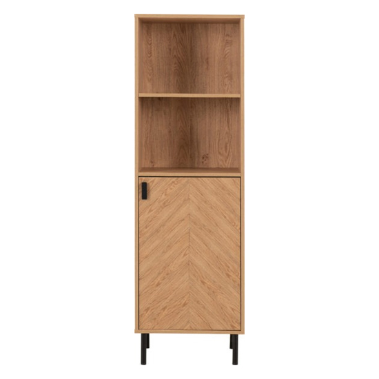 Lagos Wooden Storage Cabinet 1 Door 2 Shelves In Medium Oak