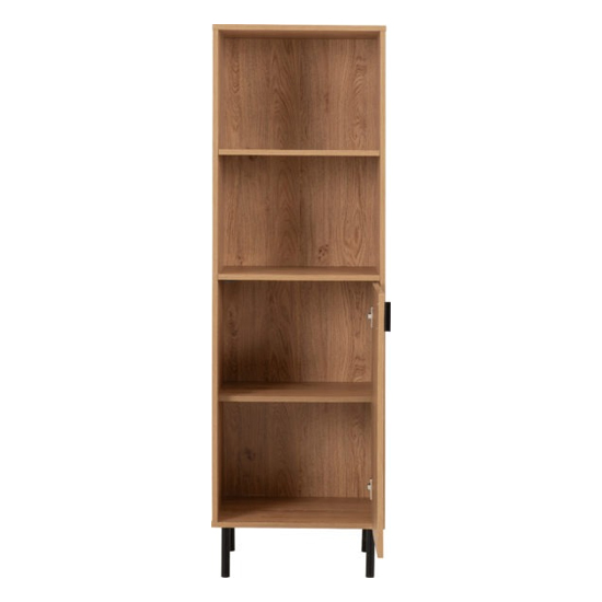 Lagos Wooden Storage Cabinet 1 Door 2 Shelves In Medium Oak