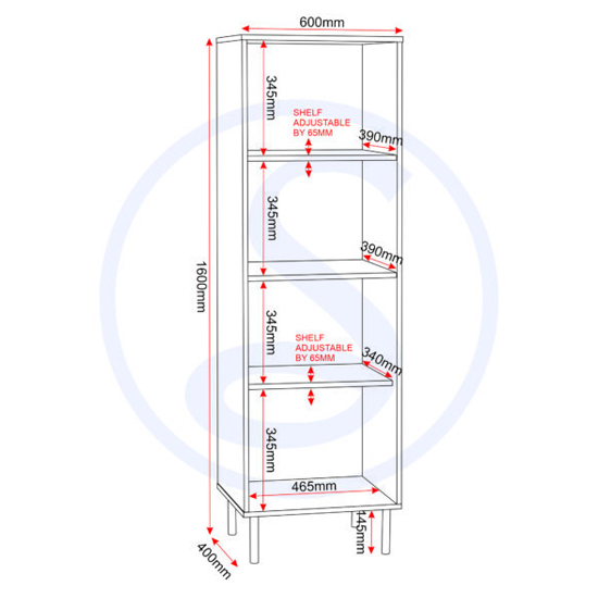 Lagos Wooden Storage Cabinet 1 Door 2 Shelves In Medium Oak