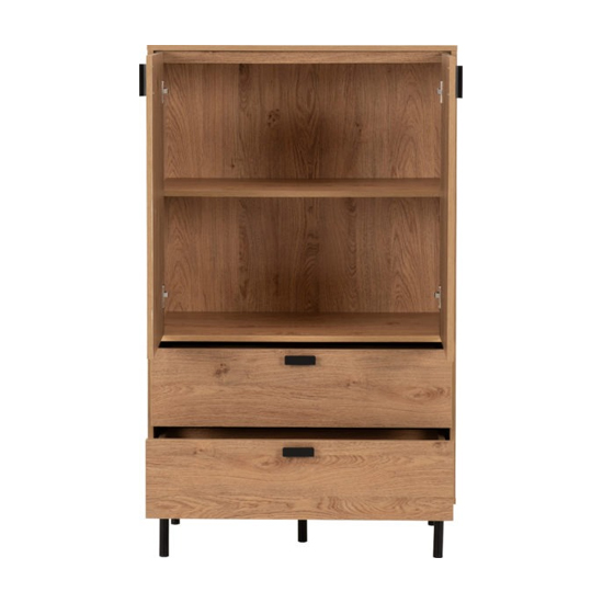 Lagos Wooden Storage Cabinet 2 Doors 2 Drawers In Medium Oak