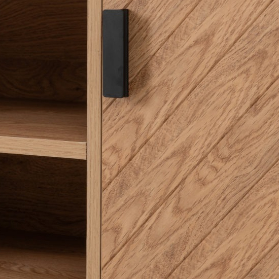 Lagos Wooden TV Stand With 2 Doors In Medium Oak