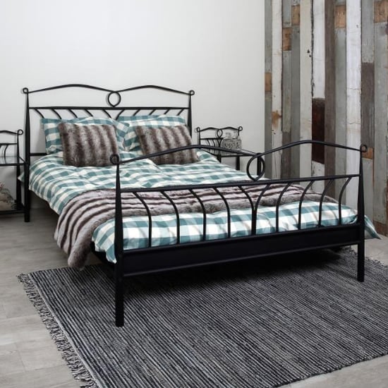 Read more about Lagrange metal double bed in matt black