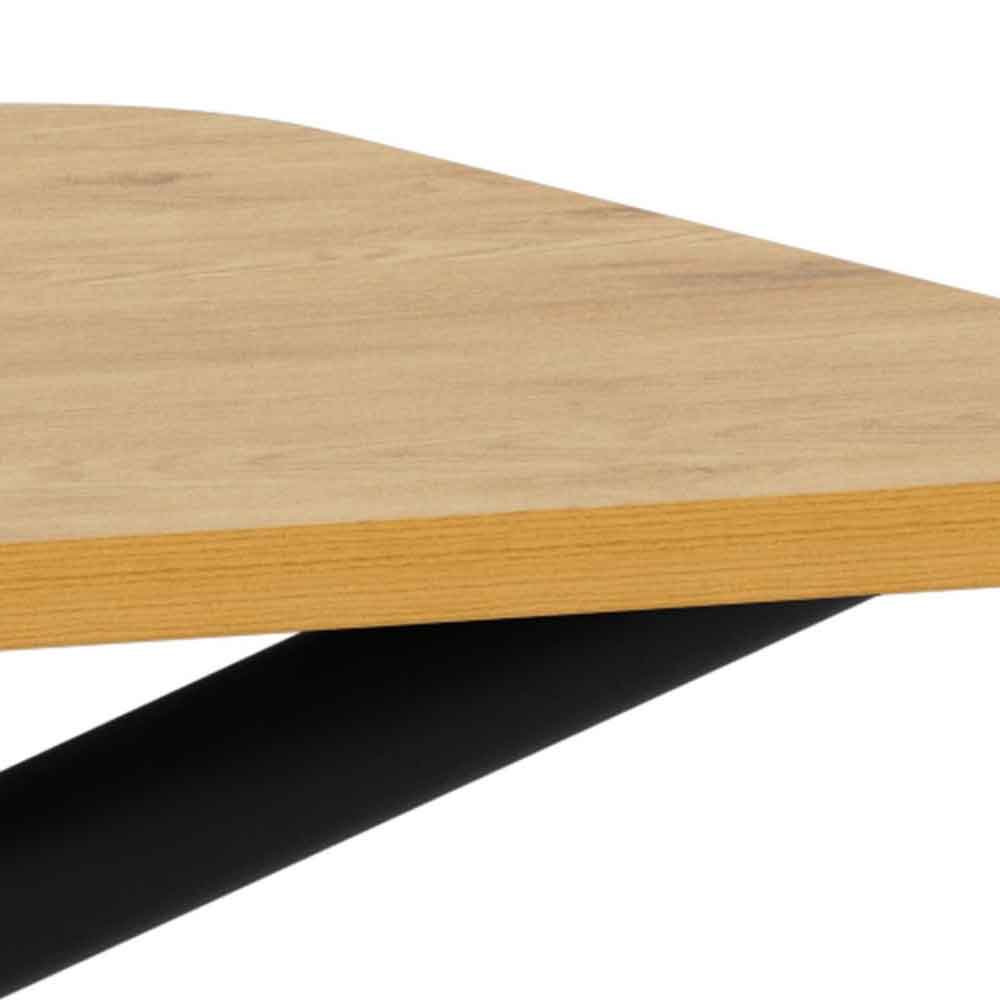 Lagrange Small Wooden Dining Table With Black Legs - Wild Oak