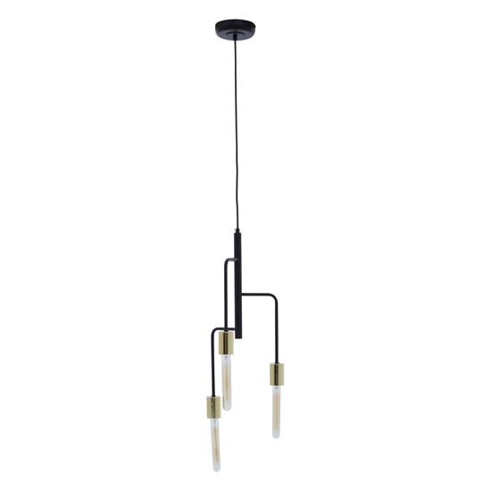 Laguna Iron 3 Pendant Light In Gold And Black