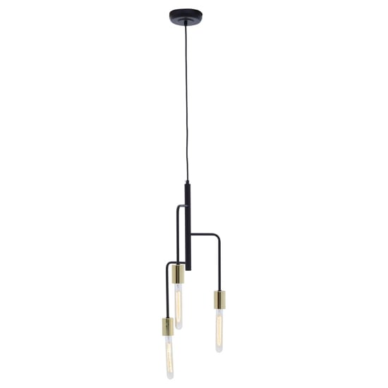 Read more about Laguna iron 3 pendant light in gold and black