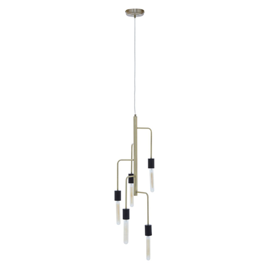 Laguna Iron 5 Pendant Light In Antique Brass