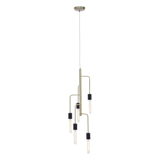 Read more about Laguna iron 5 pendant light in antique brass