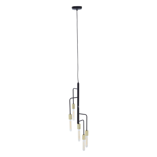 Laguna Iron 5 Pendant Light In Gold And Black