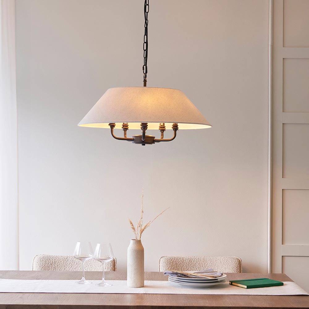 Lahaina 5 Light Fabric Pendant Ceiling Light In Black