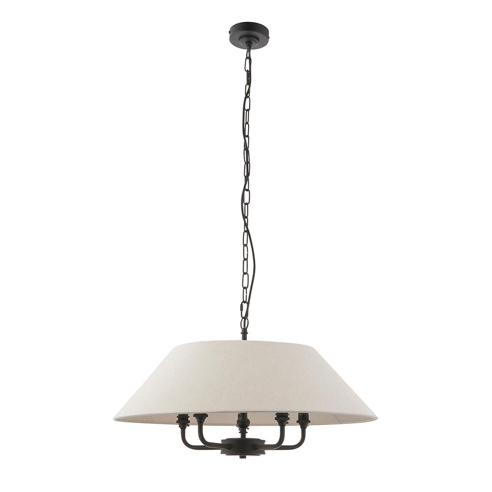 Lahaina 5 Light Fabric Pendant Ceiling Light In Black