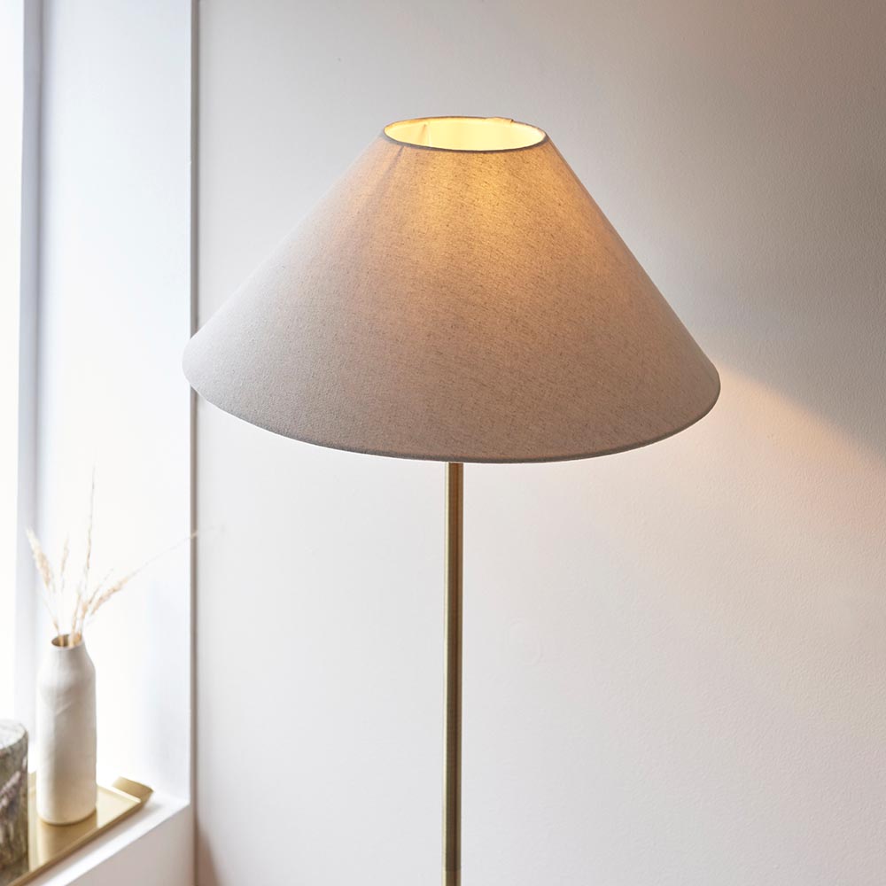 Lahaina Fabric Floor Lamp In Antique Brass