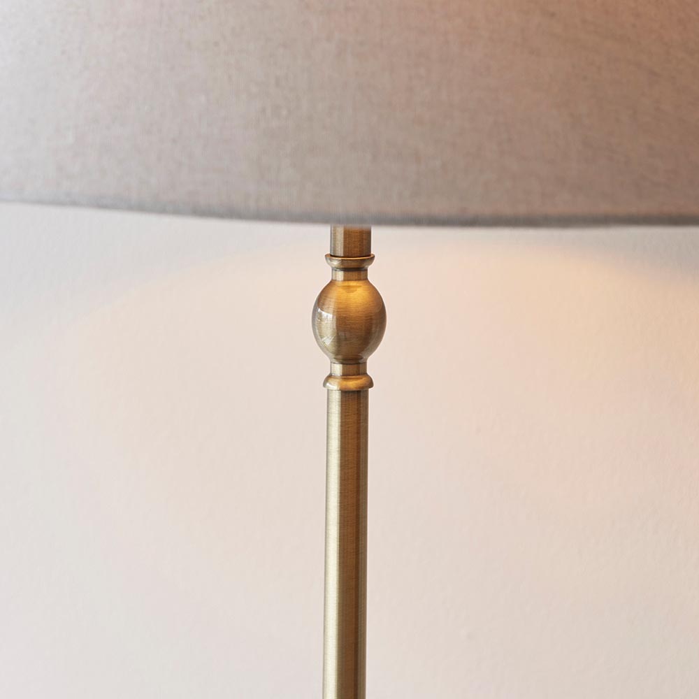 Lahaina Fabric Floor Lamp In Antique Brass