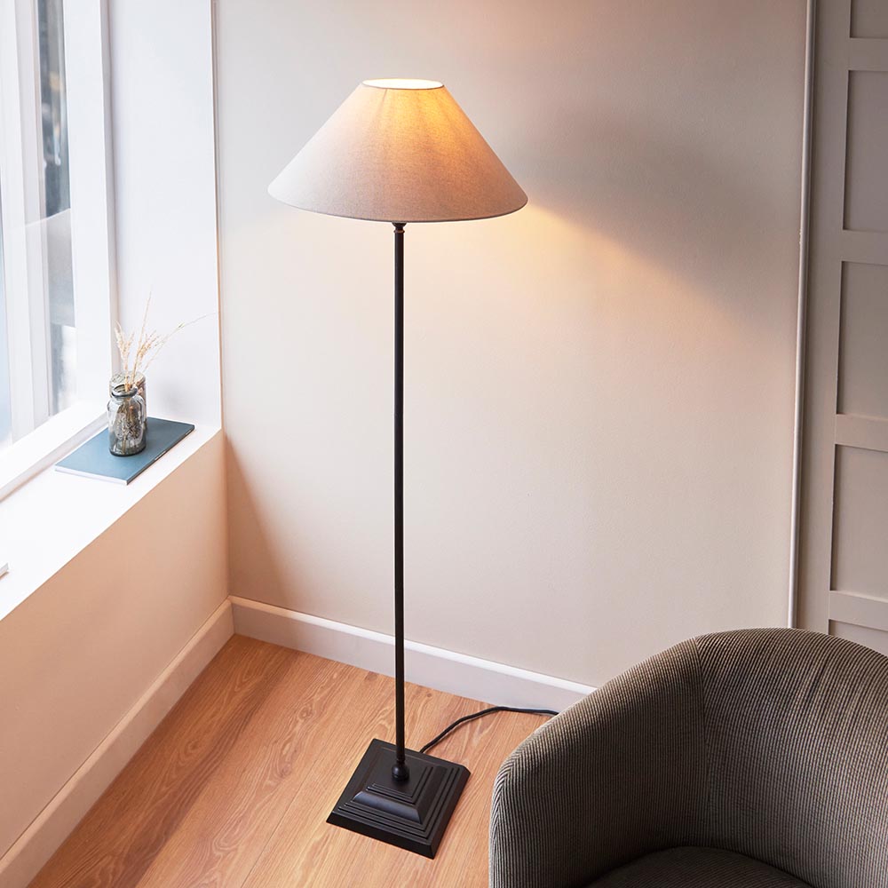 Lahaina Fabric Floor Lamp In Black