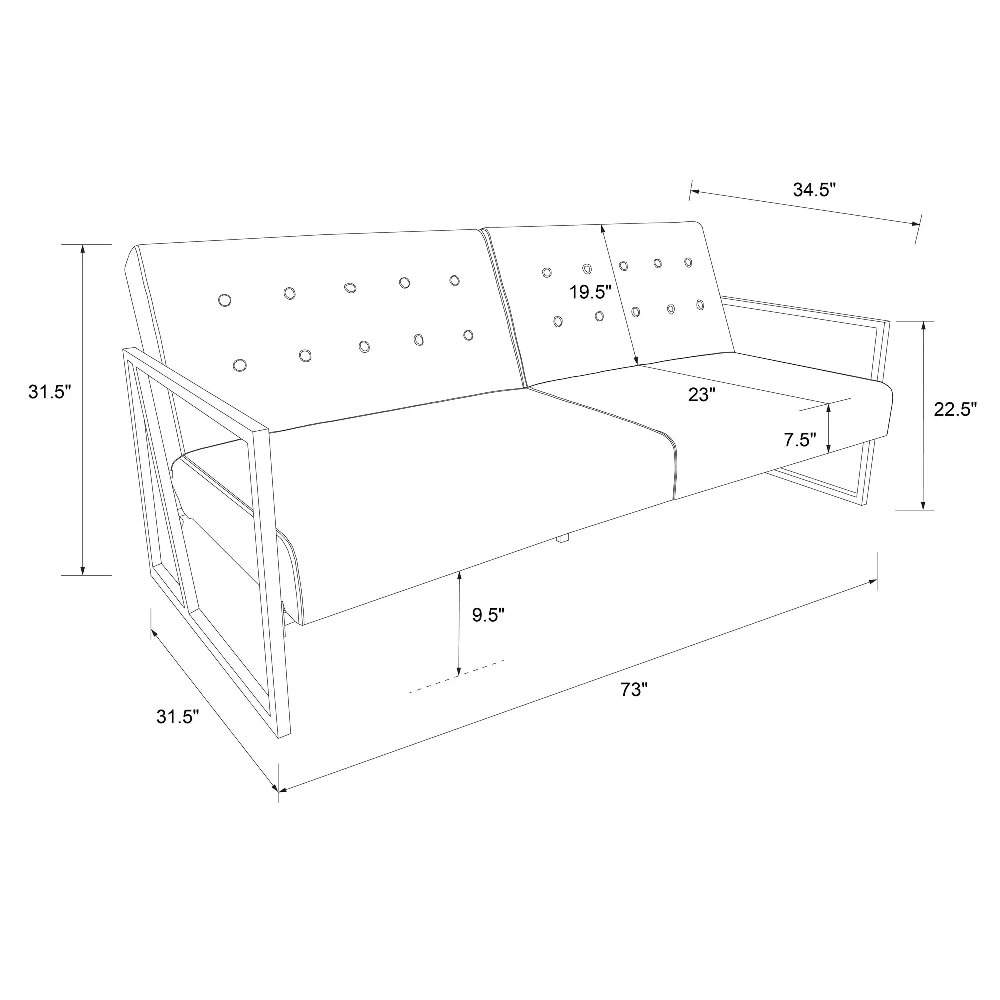 Lahaina Fabric Sofa Bed With Oak Legs In Light Grey