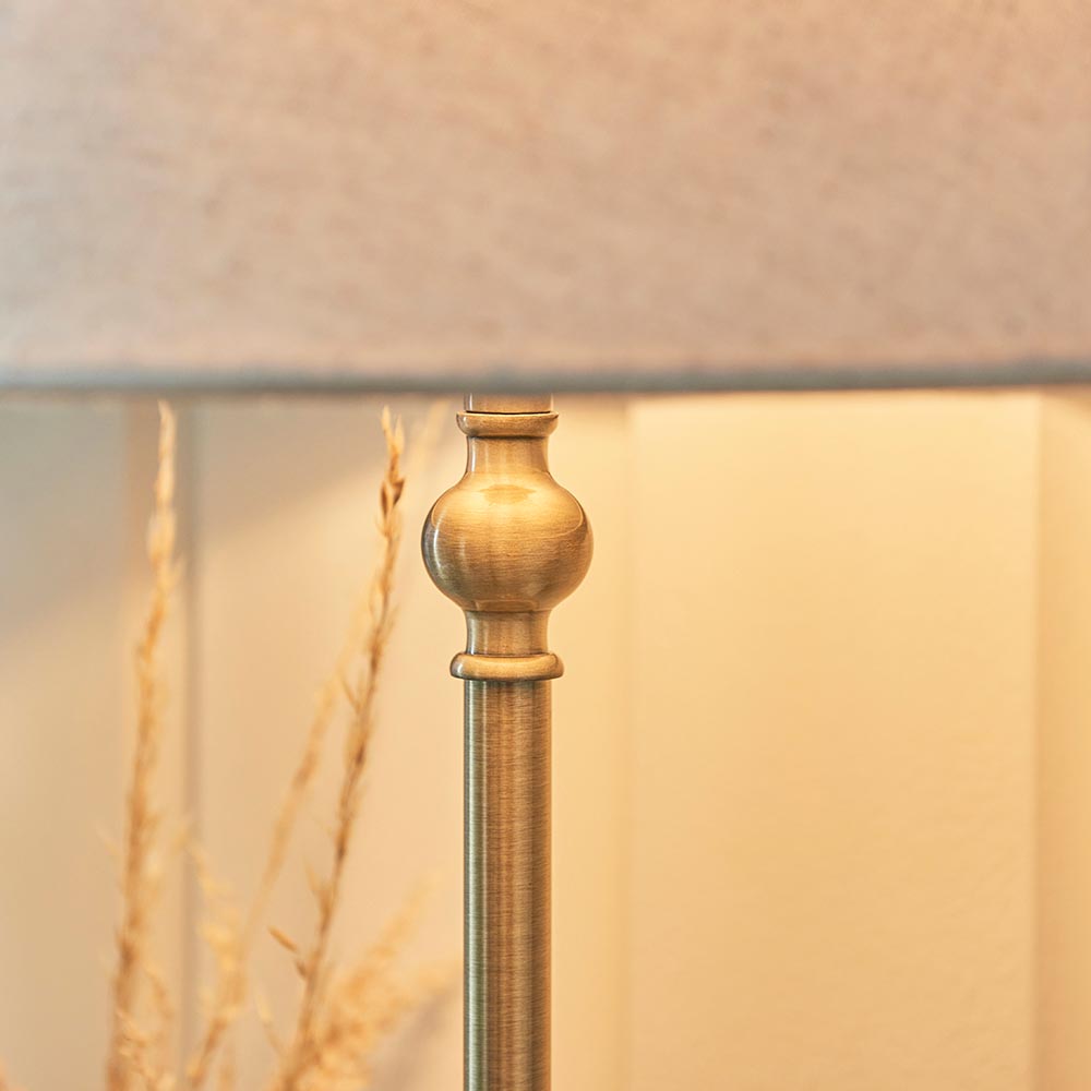 Lahaina Fabric Table Lamp In Antique Brass