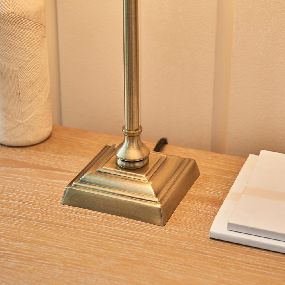 Lahaina Fabric Table Lamp In Antique Brass