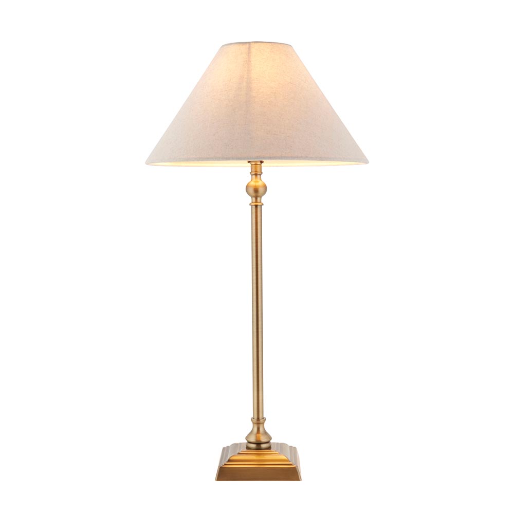 Lahaina Fabric Table Lamp In Antique Brass