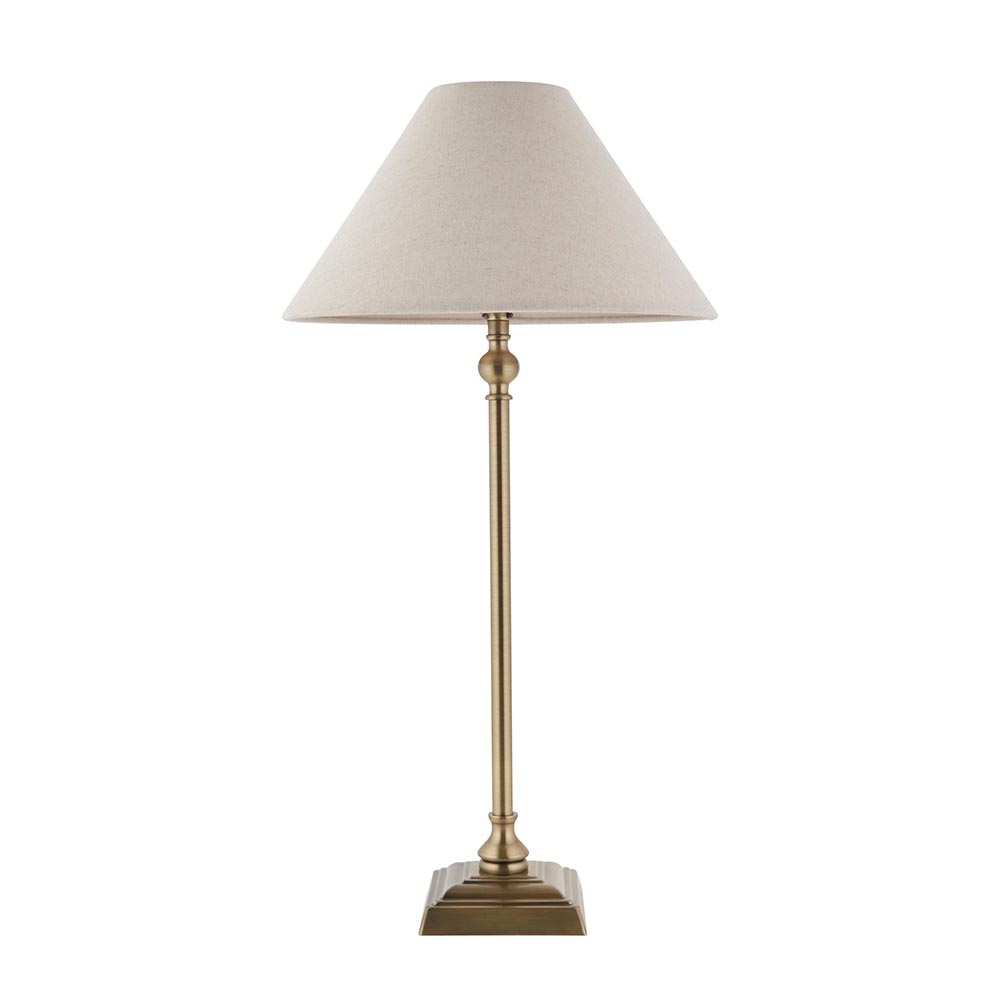 Lahaina Fabric Table Lamp In Antique Brass