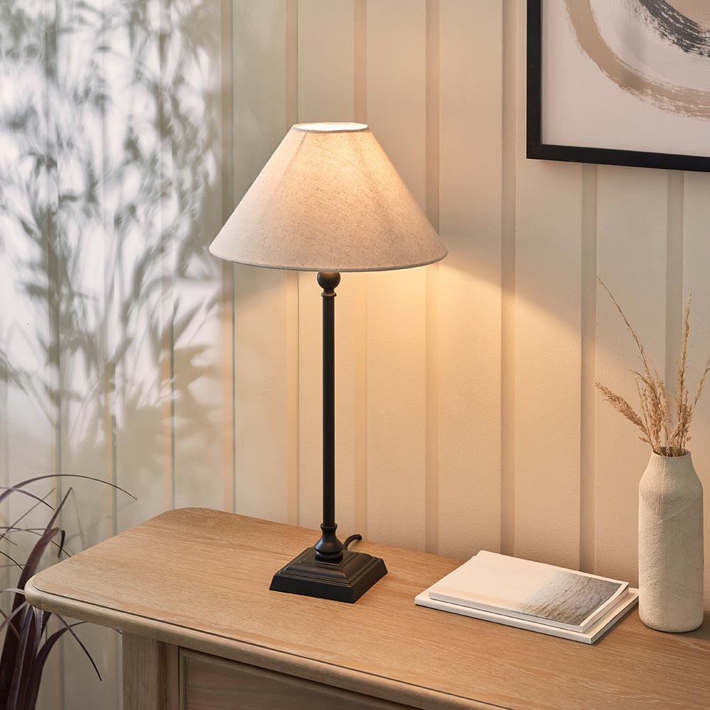 Lahaina Fabric Table Lamp In Black